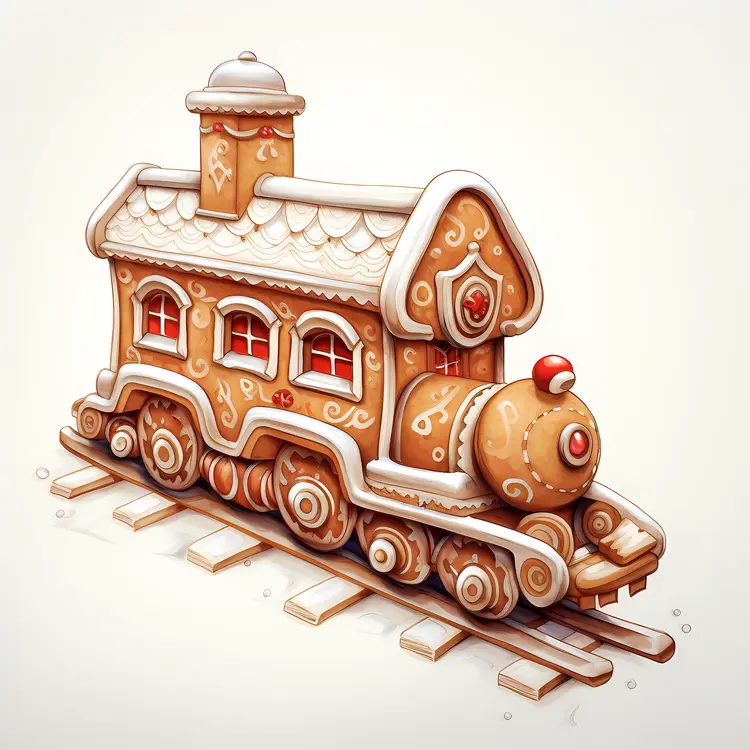 Gingerbread Train with Icing Decorations