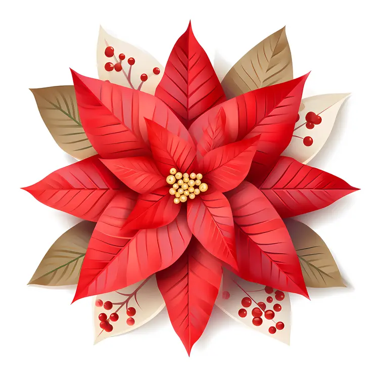 Beautiful Red Poinsettia for Christmas Decoration