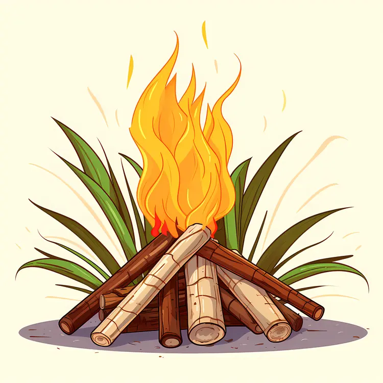 Bonfire with Logs