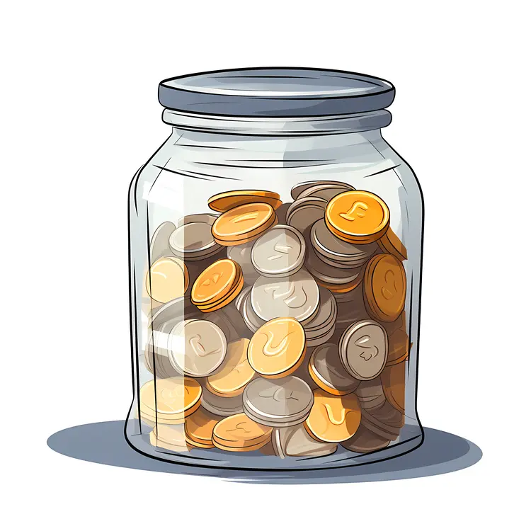 Jar Filled with Coins