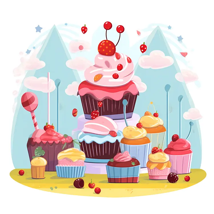 Colorful Cupcakes for Celebration