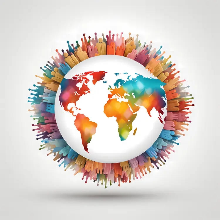 Colorful Globe Surrounded by People