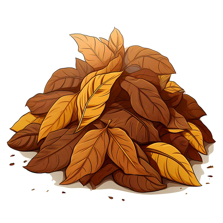 Pile of Brown Leaves in Autumn