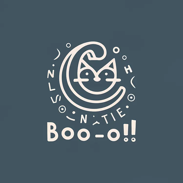 Adorable Cat and Moon for Halloween
