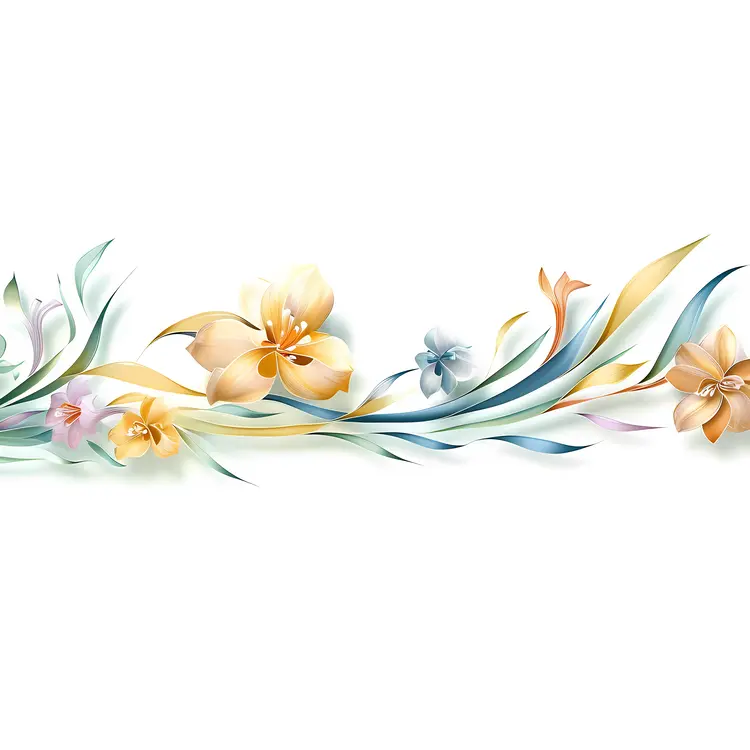 Pastel Abstract Flowers in Artistic Design