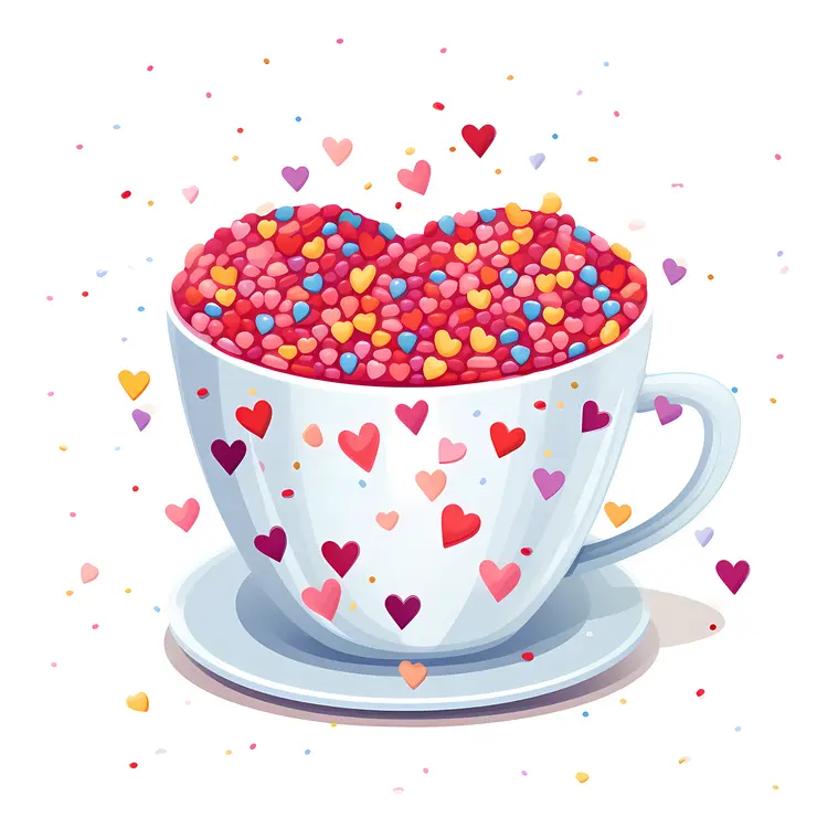 Colorful Heart-filled Cup for Valentine's Day