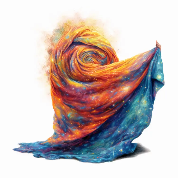 Swirling Colorful Fabric Art