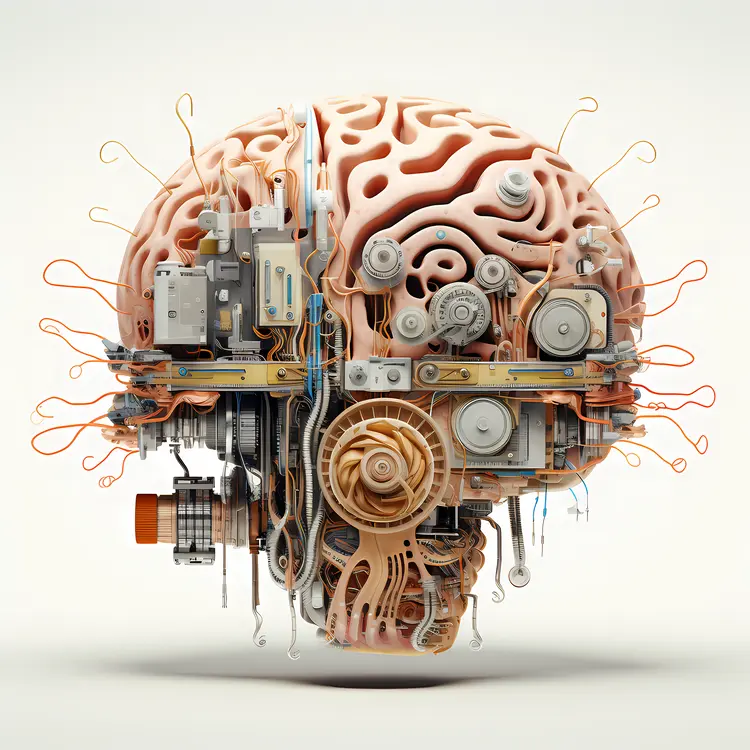 Intricate Mechanical Brain Illustration