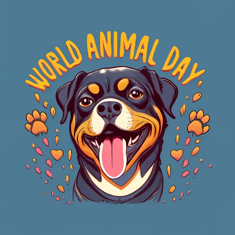 Happy Dog Celebrating World Animal Day