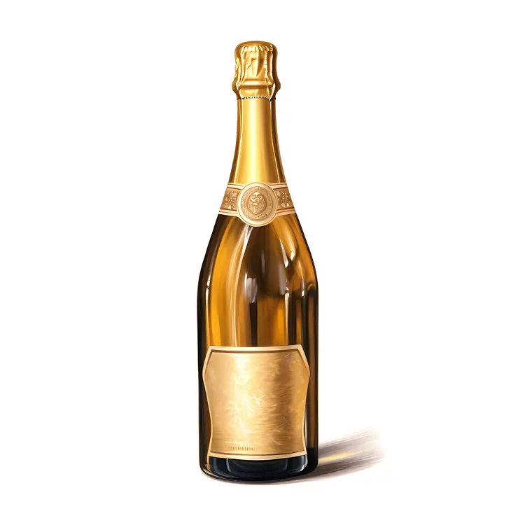 Elegant Gold Champagne Bottle for Celebrations