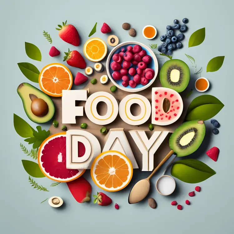 Colorful Food Arrangement for Food Day