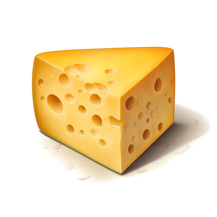 Yellow Cheese Block Illustration