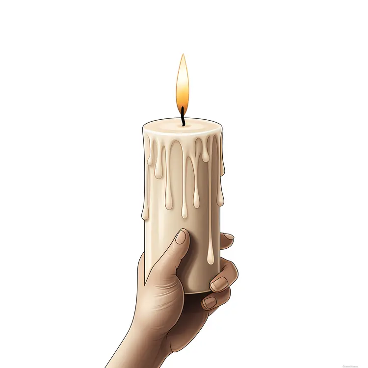 Hand Holding a Candle