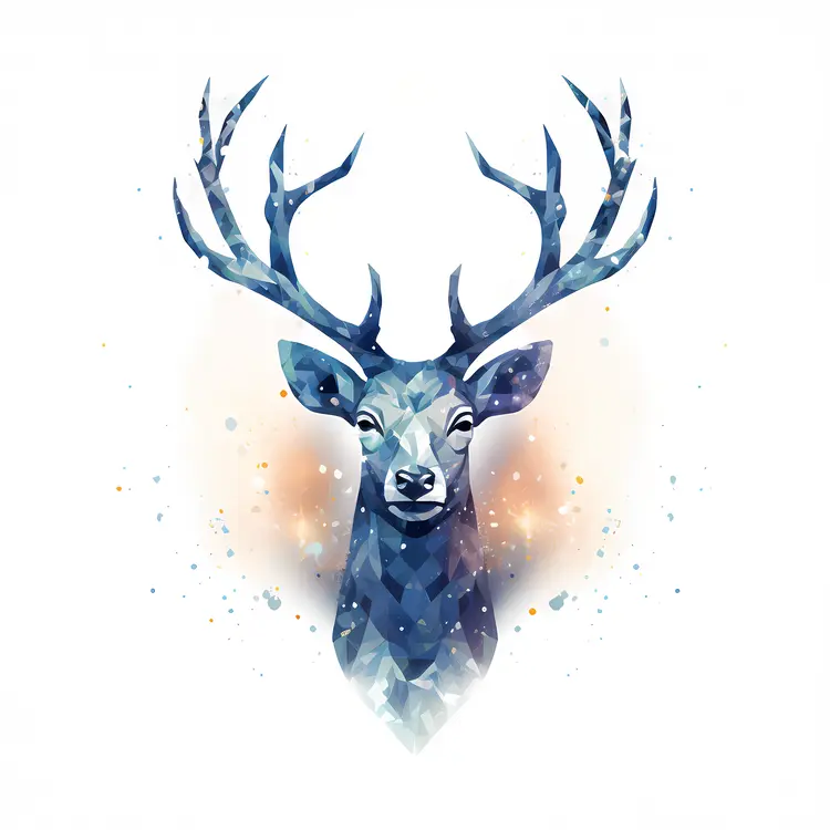 Majestic Blue Deer with Antlers
