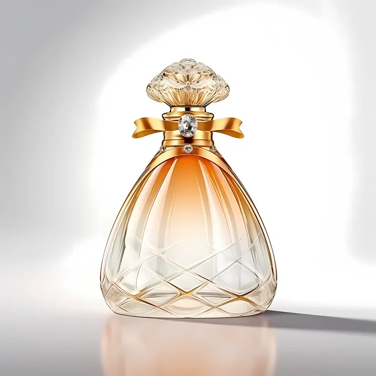Elegant Perfume Bottle with Golden Accents