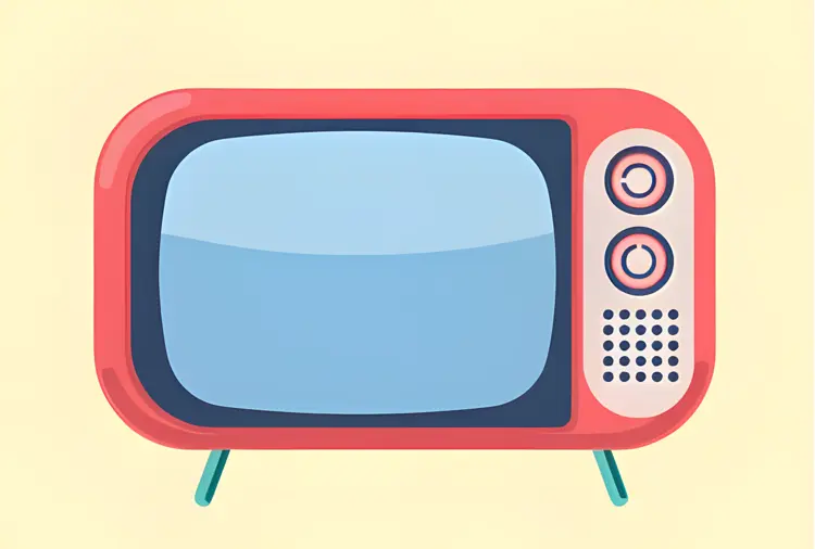 Red Retro TV Illustration
