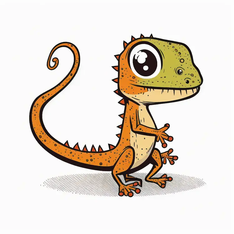 Cute Cartoon Lizard Illustration