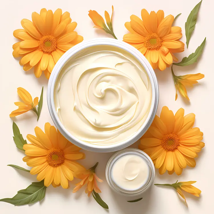 Cream with Yellow Flowers