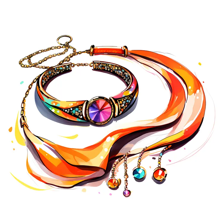 Vibrant Colorful Necklace and Bracelet Set