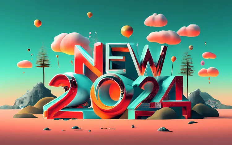 New 2024 with Scenic Background