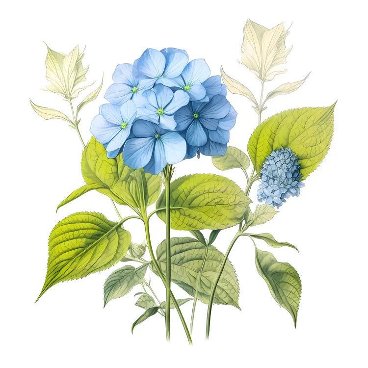 Blue Hydrangea in Bloom