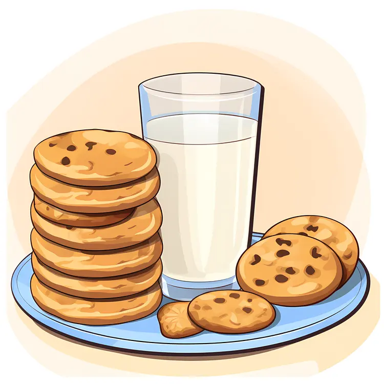 Delicious Cookies with Milk Illustration