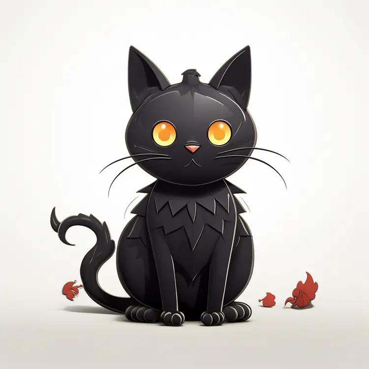 Cute Black Cat with Yellow Eyes