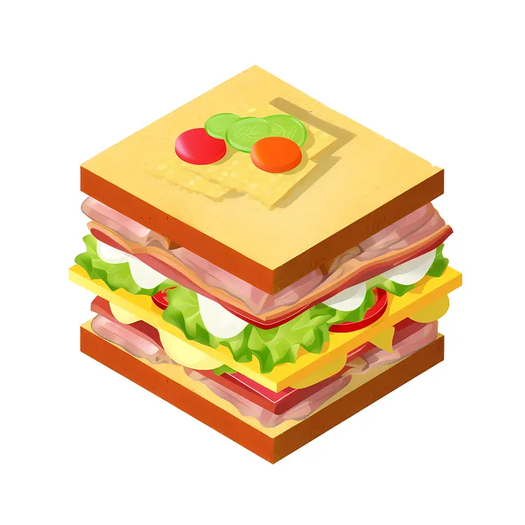Delicious Layered Sandwich Illustration