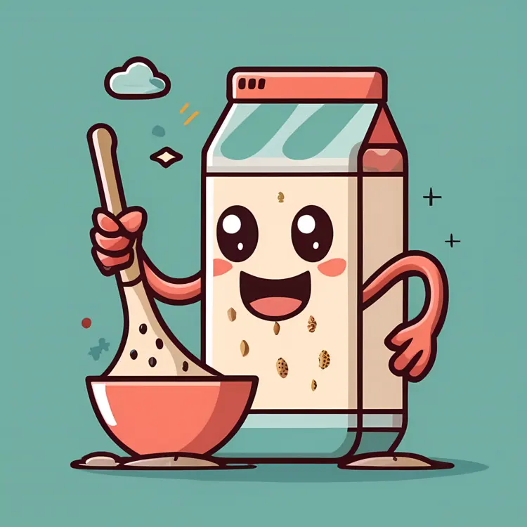 Cute Oatmeal Box Cartoon