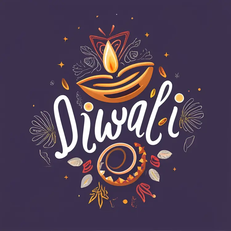 Diwali Symbol with Diya Lamp