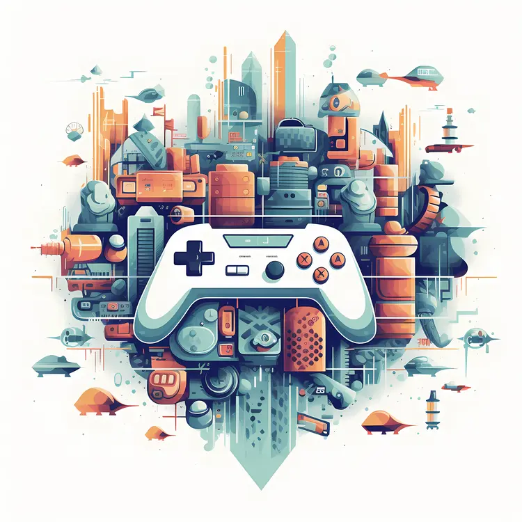 Futuristic City with Game Controller