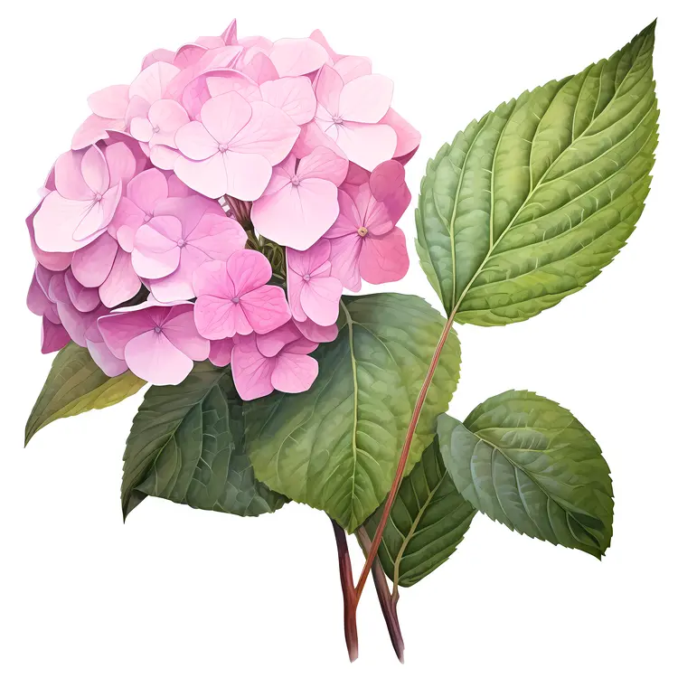 Graceful Pink Hydrangea Artwork