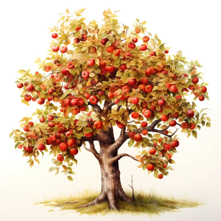 Apple Tree with Abundant Fruit