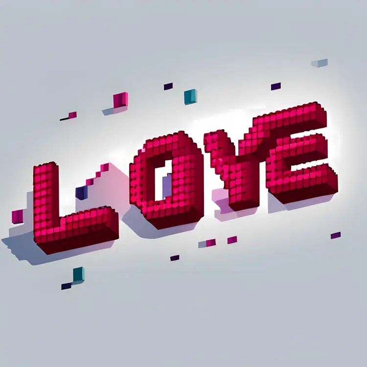 Pixelated Love Typography