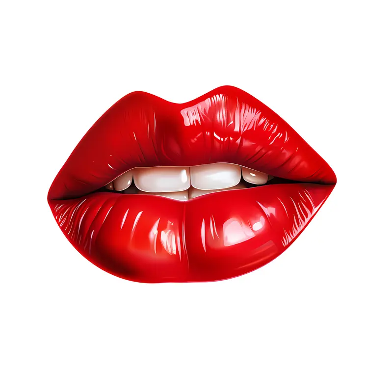 Glossy Red Lips Illustration