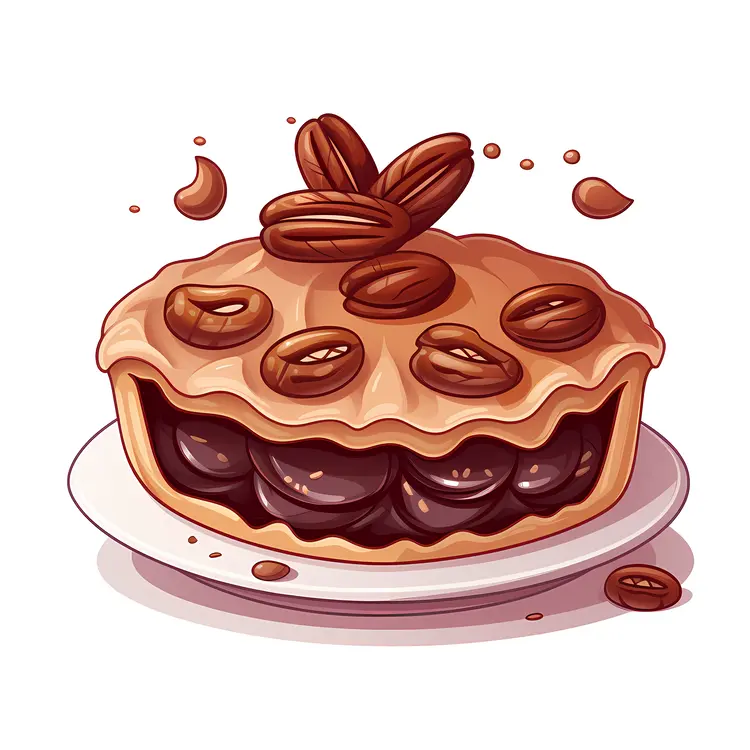 Delicious Pecan Pie Illustration for Holiday Desserts