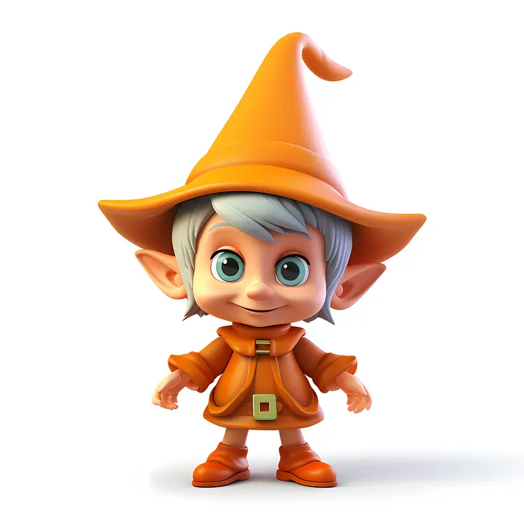 Cute Gnome with Orange Hat