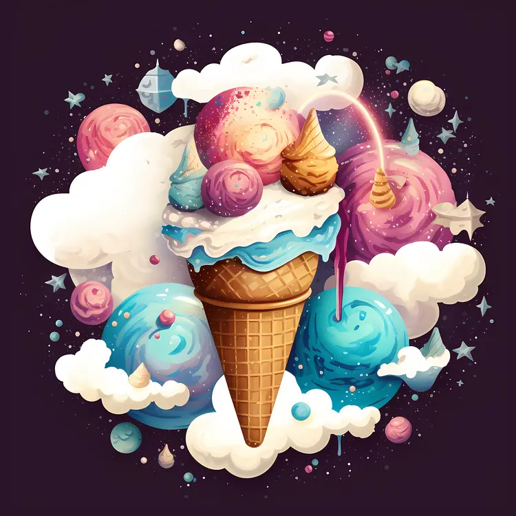 Galaxy Ice Cream Cone