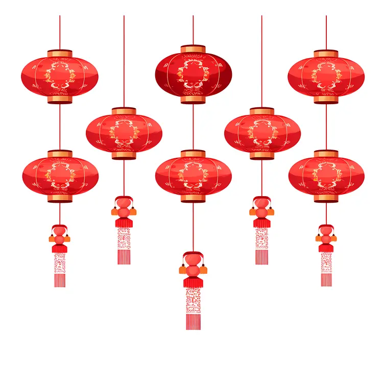 Traditional Red Lanterns for Chinese New Year Celebration