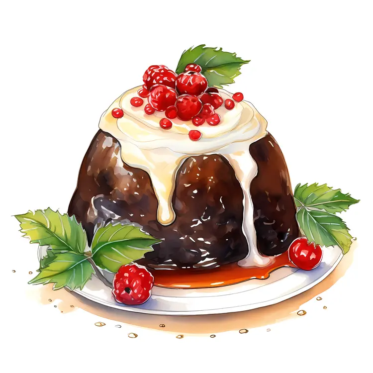 Scrumptious Pudding with Berries and Cream