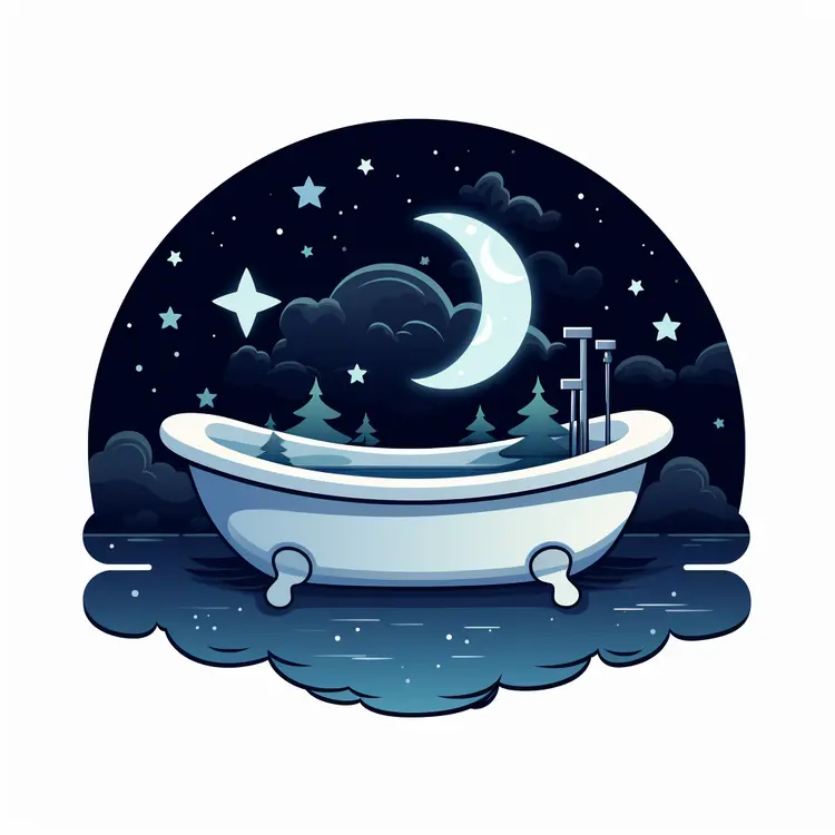 Bathtub Under the Moonlit Sky