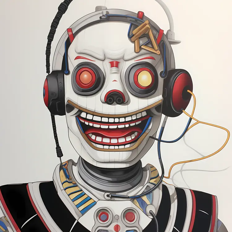 Futuristic Robot with Headphones