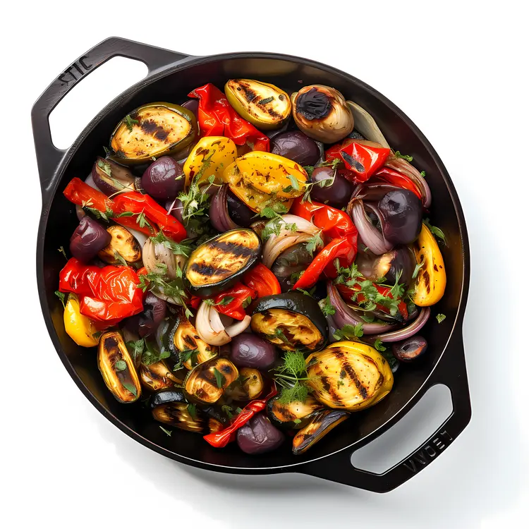 Colorful Grilled Vegetables in a Pan