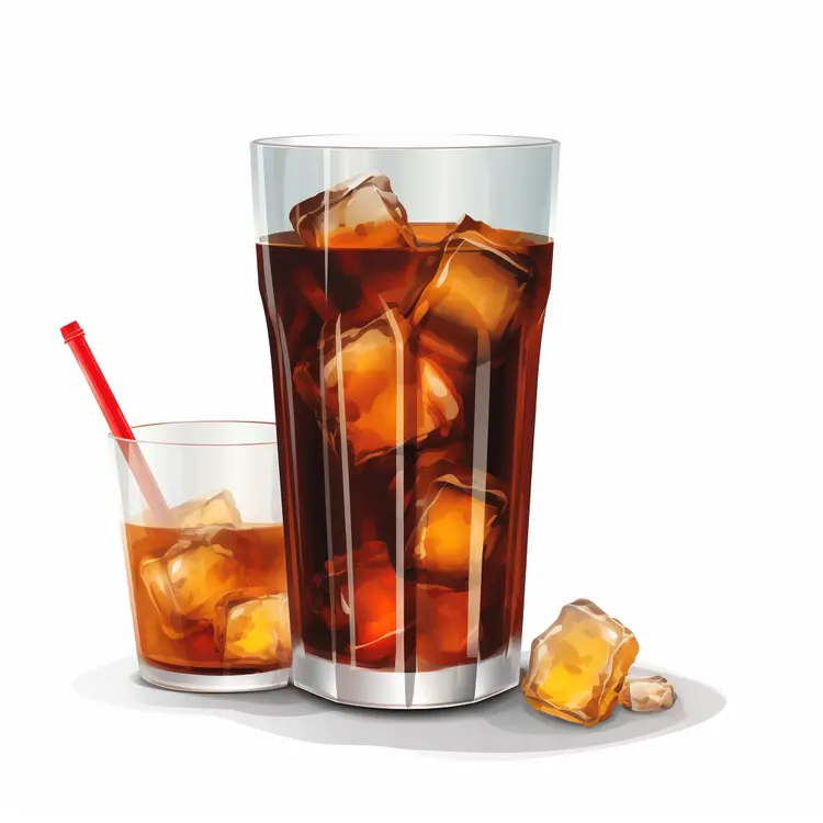Refreshing Iced Drink with Ice Cubes