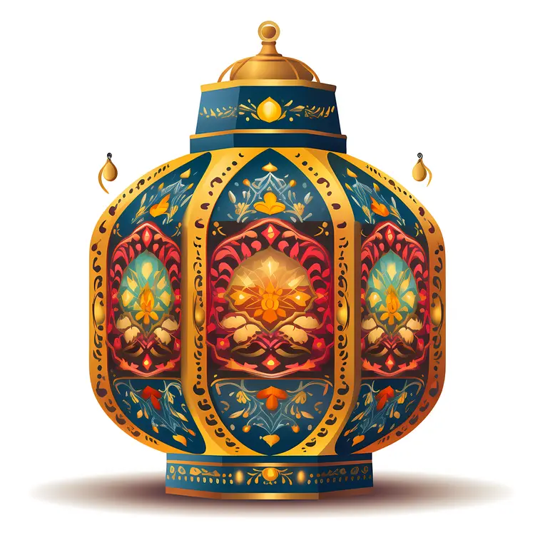Ornate Floral Lantern with Golden Accents