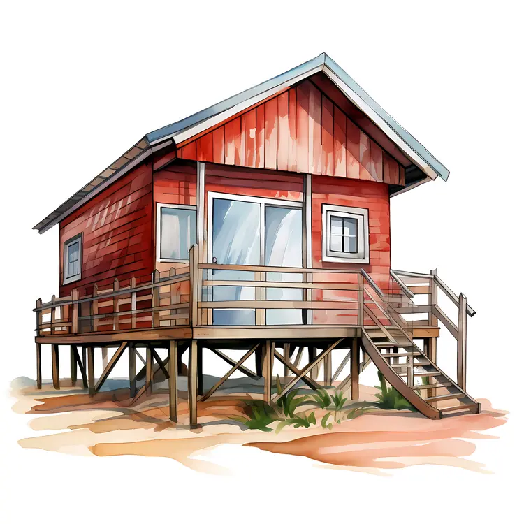 Small Cute Doodle Beach Hut
