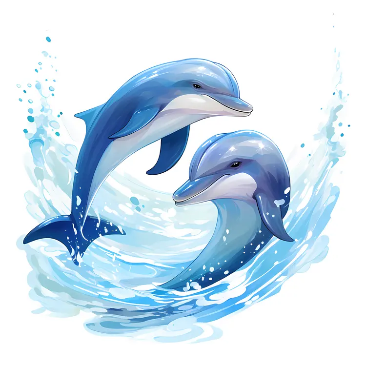 Playful Dolphins in the Ocean