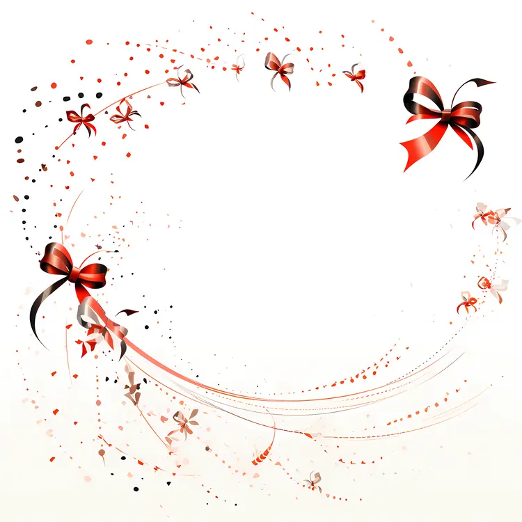 Red and Black Bows with Swirls