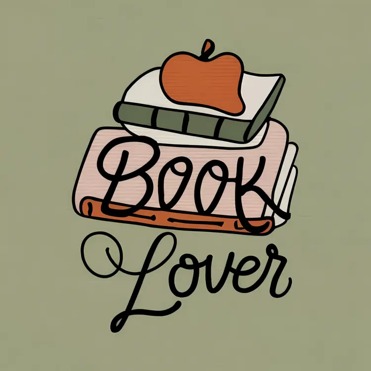 Book Lover with Apple and Books