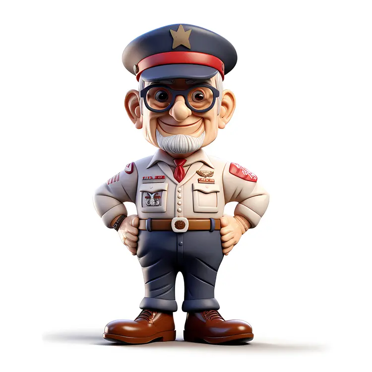 Cartoon Soldier in Uniform